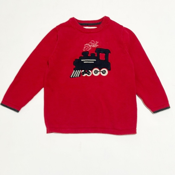 OshKosh B'gosh Other - OshKosh B'Gosh VINTAGE Boys Trains Red Sweater Size 5